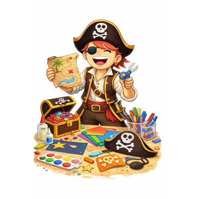 Pirat tworzy rękodzieło pełne kolorów